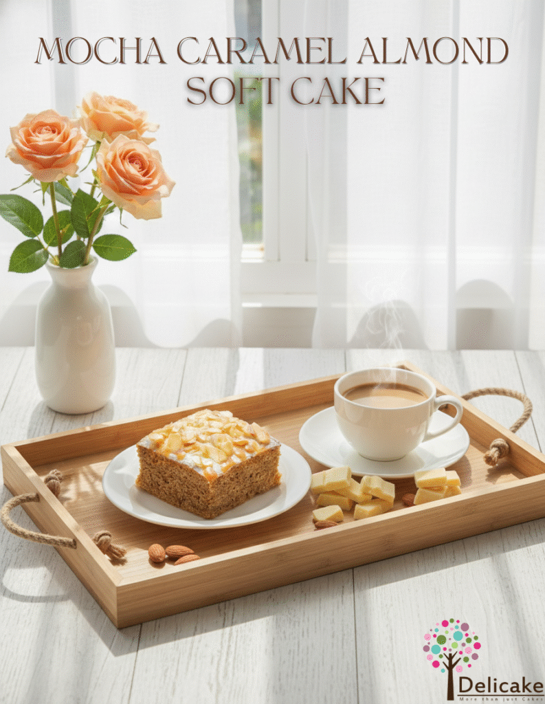 ซอฟต์เค้กมอคค่าคาราเมลอัลมอนด์ SNACK BOX เมนูแนะนำ ซอฟต์เค้กมอคค่าคาราเมลอัลมอนด์